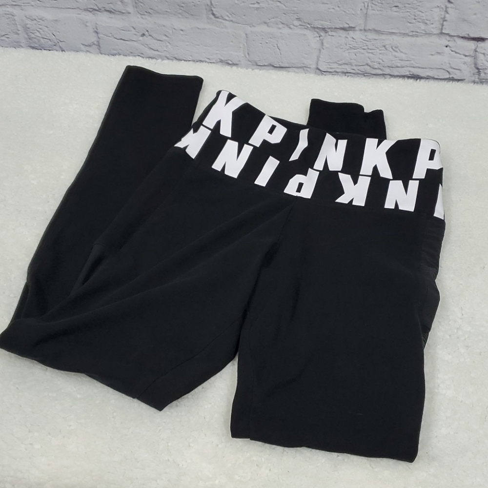PINK Logo Leggings - Black - Size Small